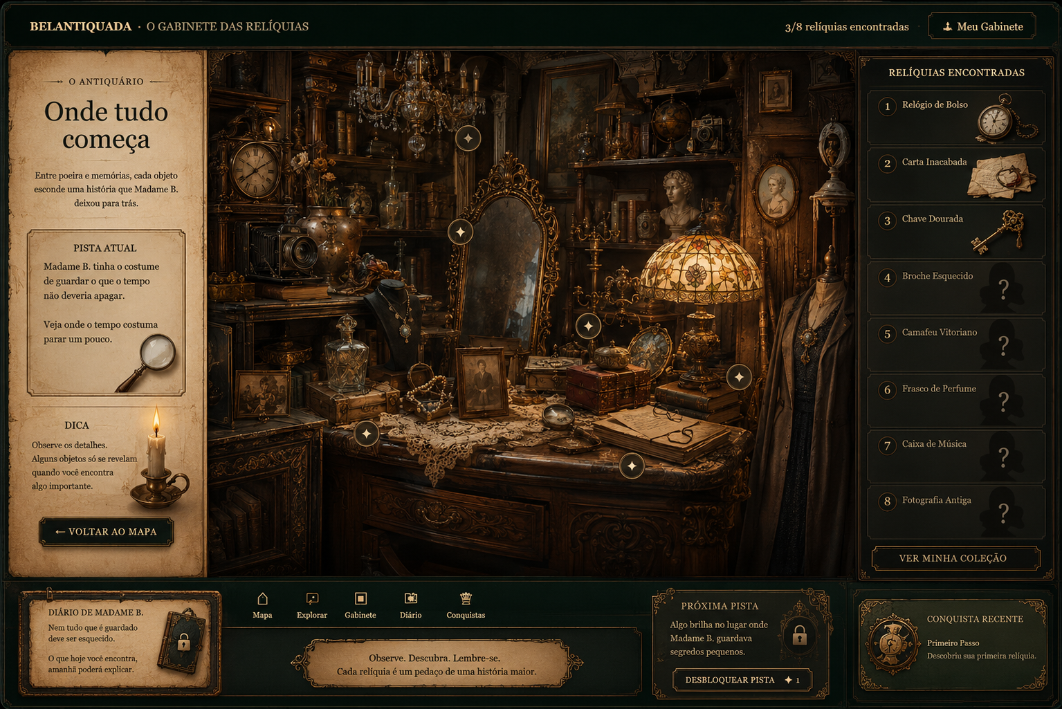 Antiquário cheio de objetos antigos